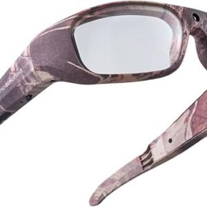 OhO sunshine Smart Sunglasses with Camera,4K Pro 24M Resolution H.265 Glasses with Built-in 128G Memory,Safety Sunglasses in Camouflage for Outdoor & Hunting