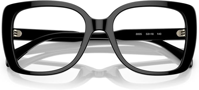 Michael Kors Women's MK4104U Perth Universal Fit Square Prescription Eyewear Frames, Black/Demo Lens, 53 mm - Image 2