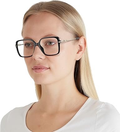Michael Kors Women's MK4095U Dolonne Universal Fit Square Prescription Eyewear Frames, Black/Demo Lens, 53 mm - Image 6