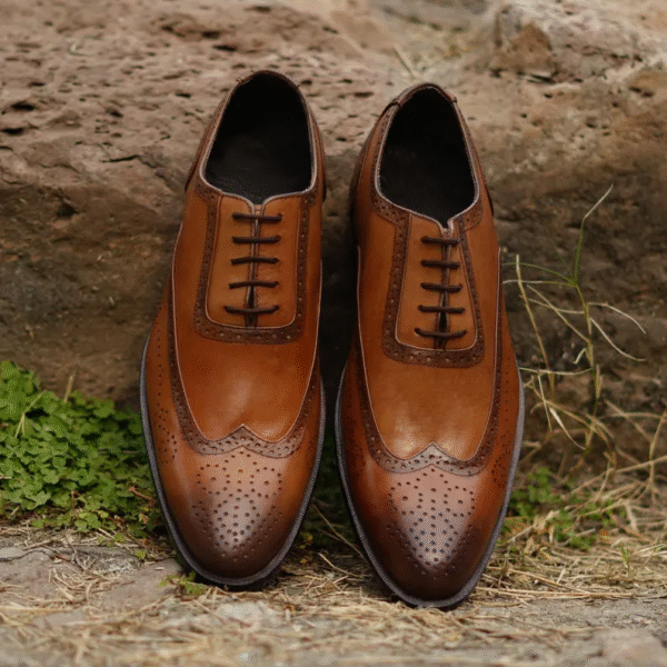 New Handmade Suede Leather Shoes For Men Brown Brogued Wing Tip Oxfords Men's Loafers Shoes