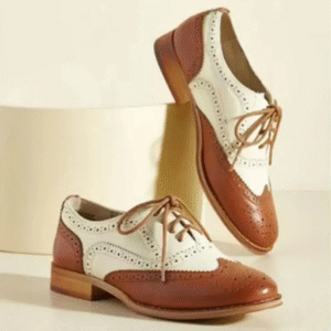 Handmade Unisex Genuine White & Tan leather Oxford Lace Up Wingtip Dress Shoes Handmade Unisex Genuine White & Tan leather Oxford Lace Up Wingtip Dress Shoes
