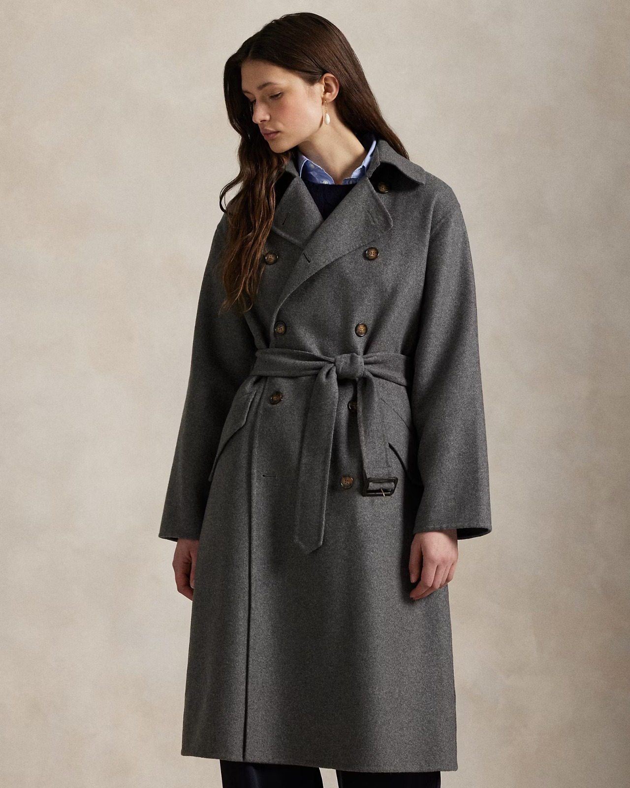 Double-Breasted Cashmere Trench Coat - Image 3