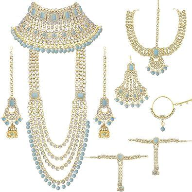 I Jewels Traditional Ethnic Indian Kundan Dulhan Bridal Jewellery Set for Women - Image 2