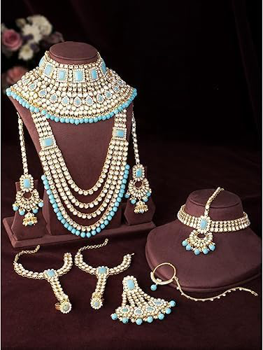 I Jewels Traditional Ethnic Indian Kundan Dulhan Bridal Jewellery Set for Women - Image 3