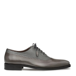 MEZLAN 16409 POSTDAM MEN'S CODOVAN CALFSKIN AND SOFT DEERSKIN GREY OXFORDS