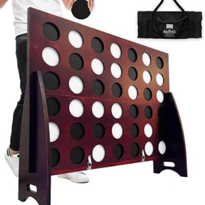 SWOOC Games - XL Giant 4 in A Row (4ft x 3ft) All Weather with Carrying Case & 60% Quieter Design - Giant Connect - 4 Outdoor Game - Giant Outdoor Games for Family - Jumbo Games - Giant Lawn Games