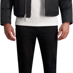 KARL LAGERFELD Men's Chest Pocket Exposed Zipper Puffer Jacket