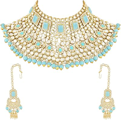 I Jewels Traditional Ethnic Indian Kundan Dulhan Bridal Jewellery Set for Women