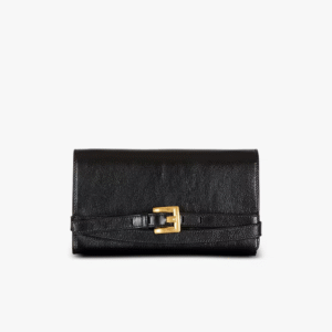 Crinkled leather wallet with Shuffle chain