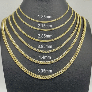 JEWELHEART 14K Gold Miami Cuban Link Chain Men - 1.85mm 2.15mm 2.85mm 3.85mm 4.4mm 5.35mm Diamond Cut Thick Cuban Curb Chain - Yellow Real Gold Necklaces For Women with Lobster Clasp 16" 18" 20" 22" 24"