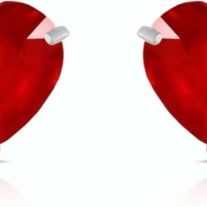 Galaxy Gold GG 2.9 ct 14k Solid White Yellow Rose Gold Stud Earrings Heart Ruby 4159