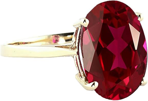 Galaxy Gold GG 7.5 ct 14k Solid Gold Ring Oval-Shaped Ruby - Image 2