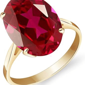 Galaxy Gold GG 7.5 ct 14k Solid Gold Ring Oval-Shaped Ruby