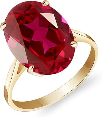 Galaxy Gold GG 7.5 ct 14k Solid Gold Ring Oval-Shaped Ruby