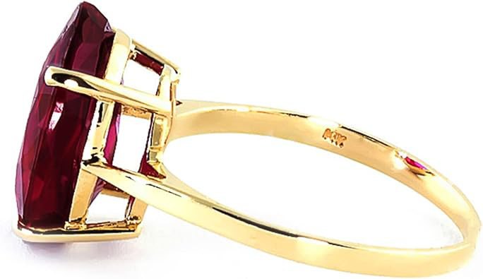 Galaxy Gold GG 7.5 ct 14k Solid Gold Ring Oval-Shaped Ruby - Image 3
