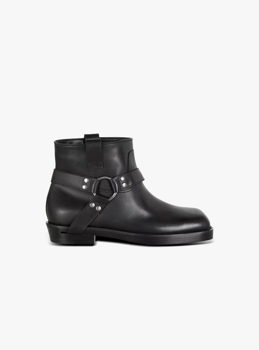Calfskin leather biker ankle boots - Image 2