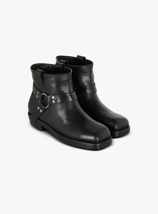 Calfskin leather biker ankle boots - Image 3
