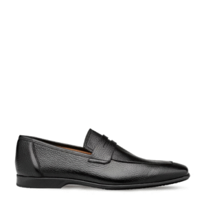 MEZLAN E20693 MEN'S SHOES BLACK DEER-SKIN LEATHER PENNY LOAFERS