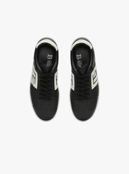 Balmain Swan trainers in calfskin and suede - Image 3